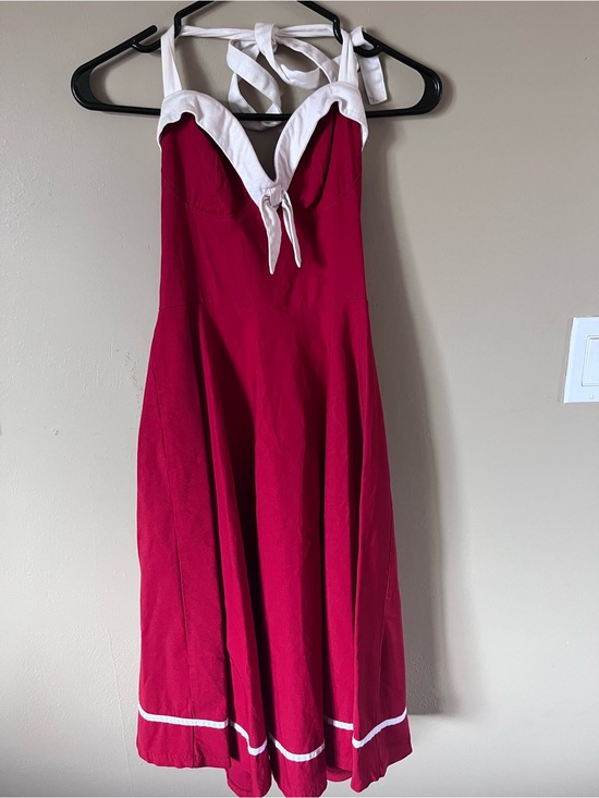 Pinup Couture Dresses & Skirts - Pinup Couture Red Midi Dress with White Trim